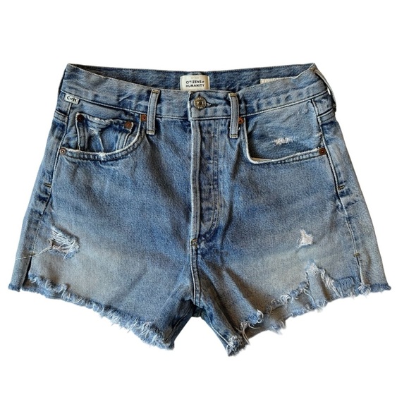 Citizens of Humanity Marlow shorts 25 High rise waist Button fly Organic cotton - Picture 1 of 8